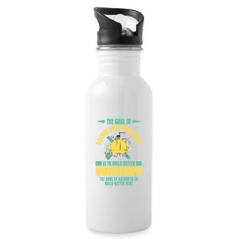 Das Ziel von Wissenschaft und Technik - Trinkflasche mit integriertem Trinkhalm - Weiß - Rechts
