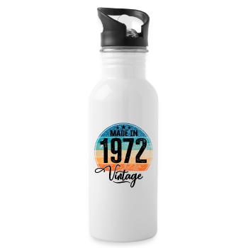 Millésime fabriqué en 1972 Année de naissance 1972 Anniversaire - Gourde avec paille intégrée - blanc - Droite