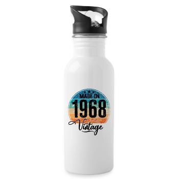 Millésime Fabriqué en 1968 Année de naissance 1968 Anniversaire - Gourde avec paille intégrée - blanc - Droite