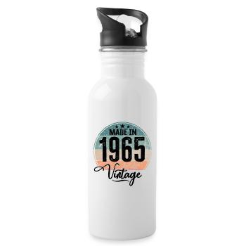Millésime Fabriqué en 1965 Année de naissance 1965 Anniversaire - Gourde avec paille intégrée - blanc - Droite