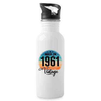 Millésime fabriqué en 1961 Année de naissance 1961 Anniversaire - Gourde avec paille intégrée - blanc - Droite