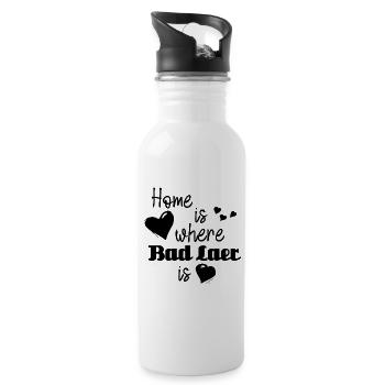 Zuhause in Bad Laer - Home is where Bad Laer is - Trinkflasche mit integriertem Trinkhalm - Weiß - Rechts