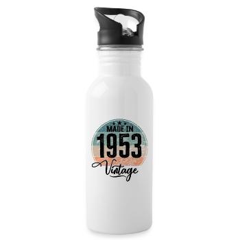 Vintage Made in 1953 Year of birth 1953 Birthday - Water bottle with straw - white - Right