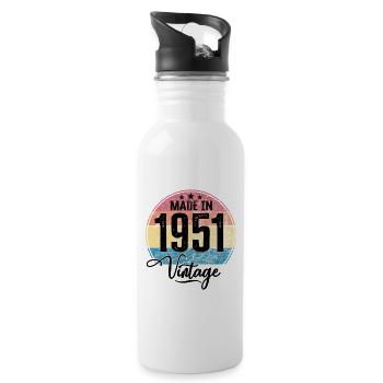 Vintage Made in 1951 Year of birth 1951 Birthday - Water bottle with straw - white - Right