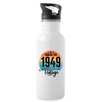 Vintage Made in 1949 Year of birth 1949 Birthday - Water bottle with straw - white - Right