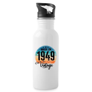 Vintage Made in 1949 Year of birth 1949 Birthday - Water bottle with straw - white - Right