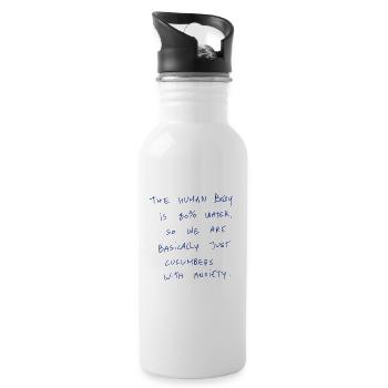 The Human Body Is 80% Water, So We Are Basically - Water bottle with straw - white - Right