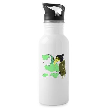 NEVER MORE - Water bottle with straw - white - Right