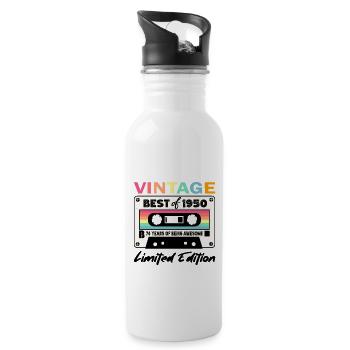 Best of 1950 - 74th Birthday Limited Edition - Water bottle with straw - white - Right