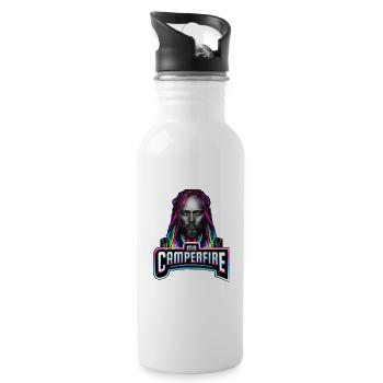 Mr Camperfire Face - Water bottle with straw - white - Right