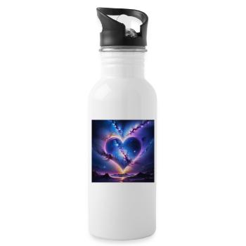 coeur boréale - Gourde avec paille intégrée - blanc - Droite