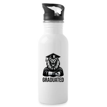 Graduate Degree Graduate - Water bottle with straw - white - Right
