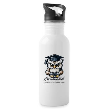 Graduate Degree Graduate - Water bottle with straw - white - Right
