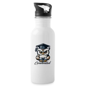 Graduate Degree Graduate - Water bottle with straw - white - Right