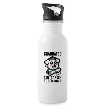 Graduate Degree Graduate - Water bottle with straw - white - Right