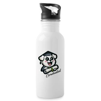Graduate Degree Graduate - Water bottle with straw - white - Right