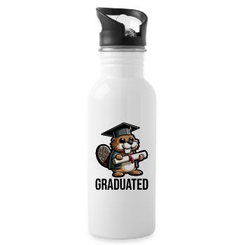 Graduate Degree Graduate - Water bottle with straw - white - Right