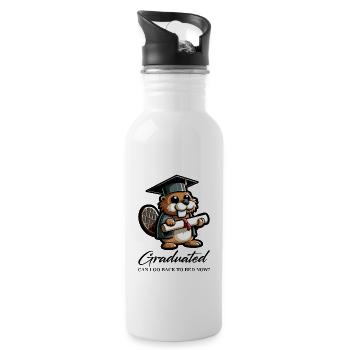 Graduate Degree Graduate - Water bottle with straw - white - Right