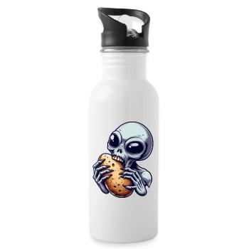 Alien Bites Potato Alien Science Ficti - Water bottle with straw - white - Right