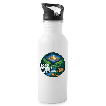 1000 Sterne Sternenhimmel beim Campen - Trinkflasche mit integriertem Trinkhalm - Weiß - Rechts