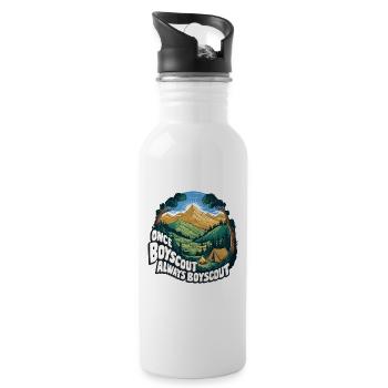 Once a camper, always a camper, pure nature experience - Water bottle with straw - white - Right