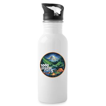 1000 Sterne Sternenhimmel beim Campen - Trinkflasche mit integriertem Trinkhalm - Weiß - Rechts