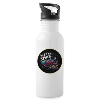Need my place Spaceman with spaceship - Water bottle with straw - white - Right
