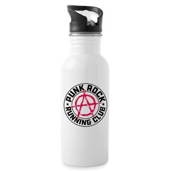Punk Rock Running Club - Water bottle with straw - white - Right