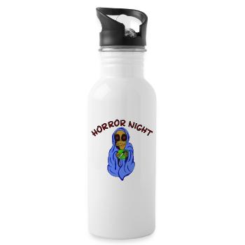 Horror Night Cute Cozy Monster Movie Night - Water bottle with straw - white - Right
