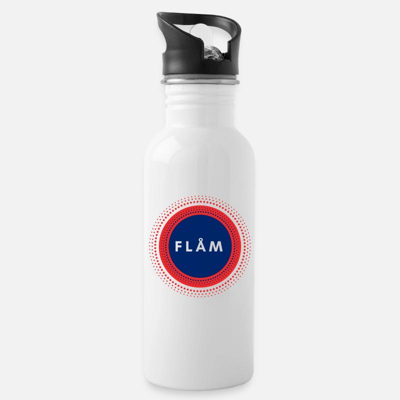 Flam Norvège - Gourde avec paille intégrée - blanc