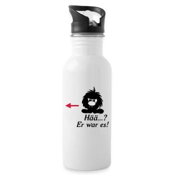 kleines Monster Smuffel hää er war es - Trinkflasche mit integriertem Trinkhalm - Weiß - Rechts