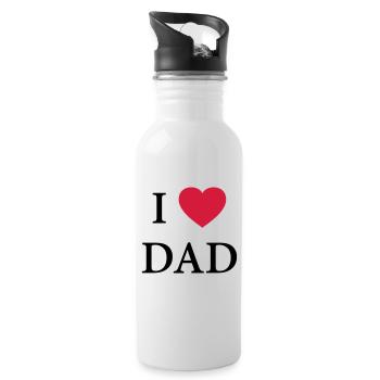 J'ai le coeur papa - amour - Gourde avec paille intégrée - blanc - Droite