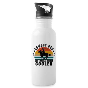papa cowboy. cow-boy - Gourde avec paille intégrée - blanc - Droite