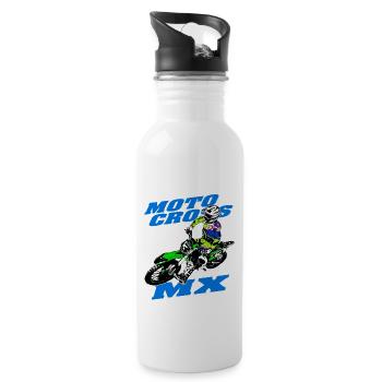 MotoCross - Supercross - MX - SX - FMX - Water bottle with straw - white - Right