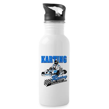 GoKart - Kartsport - Kart - Go Kart - Gourde avec paille intégrée - blanc - Droite