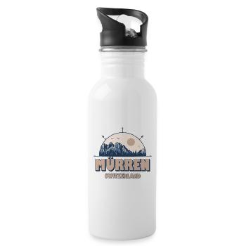 Mürren Schweiz Schweizer Alpen Vintage Wandern Desig - Trinkflasche mit integriertem Trinkhalm - Weiß - Rechts