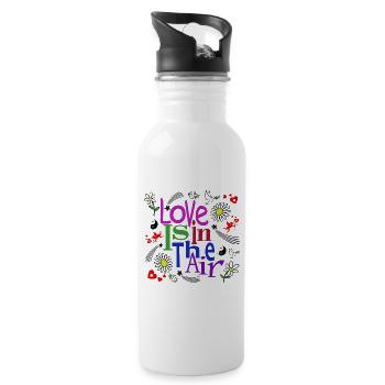 Love is In 1 - Gourde avec paille intégrée - blanc - Droite