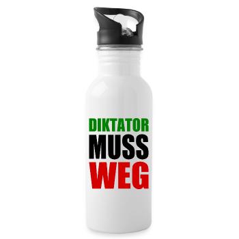 Iran diktator muss weg - Trinkflasche mit integriertem Trinkhalm - Weiß - Rechts