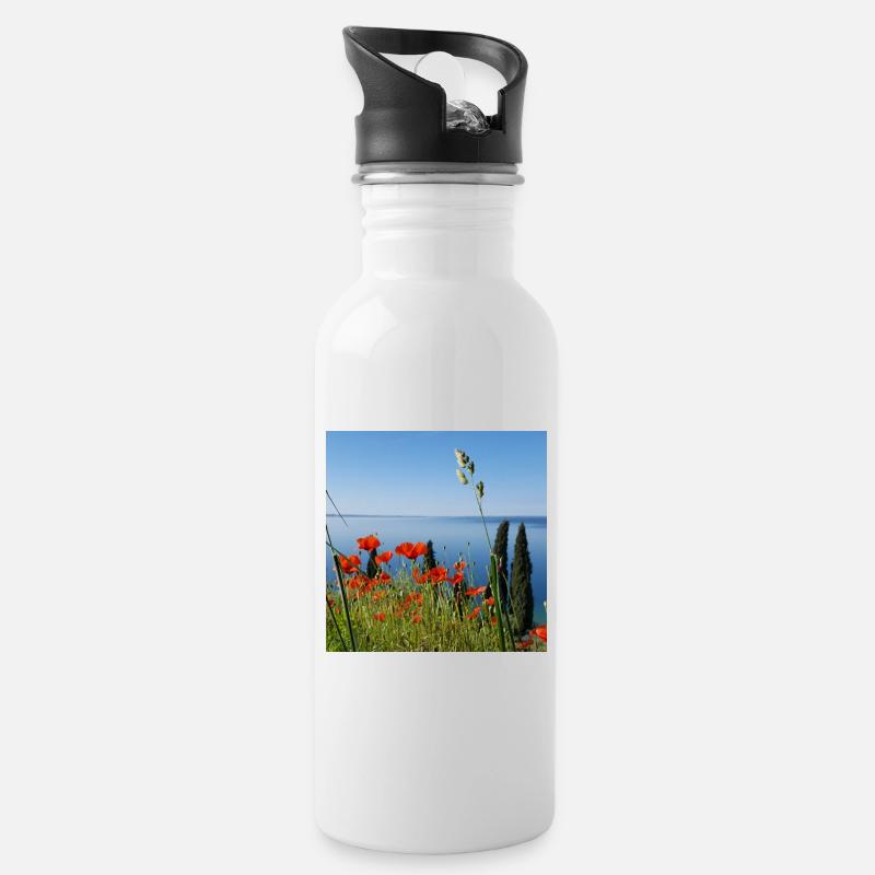 Lac de Garde - Gourde avec paille intégrée - blanc