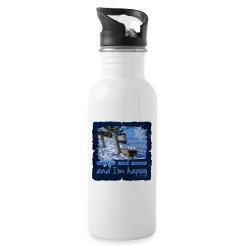 winter 7 - Trinkflasche mit integriertem Trinkhalm - Weiß - Rechts
