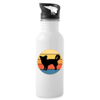 Mignon Chihuahua Dog Breed Vintage Retro Sunset - Gourde avec paille intégrée - blanc - Droite