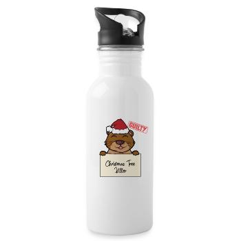Weihnachtsbaum Umschubser Seeotter - Trinkflasche mit integriertem Trinkhalm - Weiß - Rechts