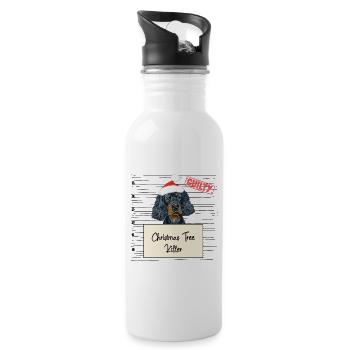 Weihnachtsbaum Umschubser Gordon Setter - Trinkflasche mit integriertem Trinkhalm - Weiß - Rechts
