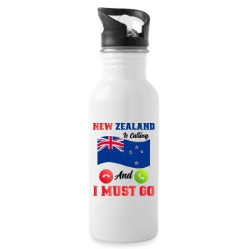 Neuseeland Kultur Kiwi Vogel Neuseeland Urlaub - Trinkflasche mit integriertem Trinkhalm - Weiß - Rechts