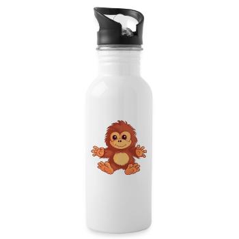 kleiner Bigfoot - Trinkflasche mit integriertem Trinkhalm - Weiß - Rechts
