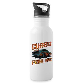curbs fear me - Water bottle with straw - white - Right