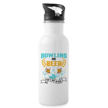 Bowling Skittles Bowler Bowling Club - Gourde avec paille intégrée - blanc - Droite