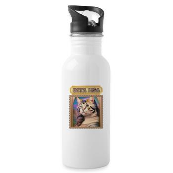 CATA LISA - Trinkflasche mit integriertem Trinkhalm - Weiß - Rechts