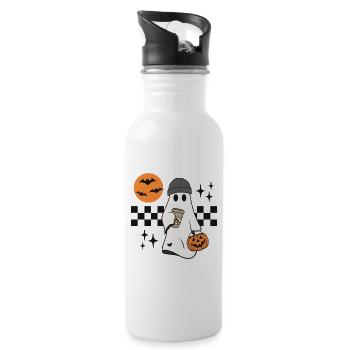 Halloween Geist Kürbis Pumpkin Spice Latte Becher - Trinkflasche mit integriertem Trinkhalm - Weiß - Rechts