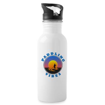 Paddling Vibes - Sun - Paddle Boarder - Water bottle with straw - white - Right